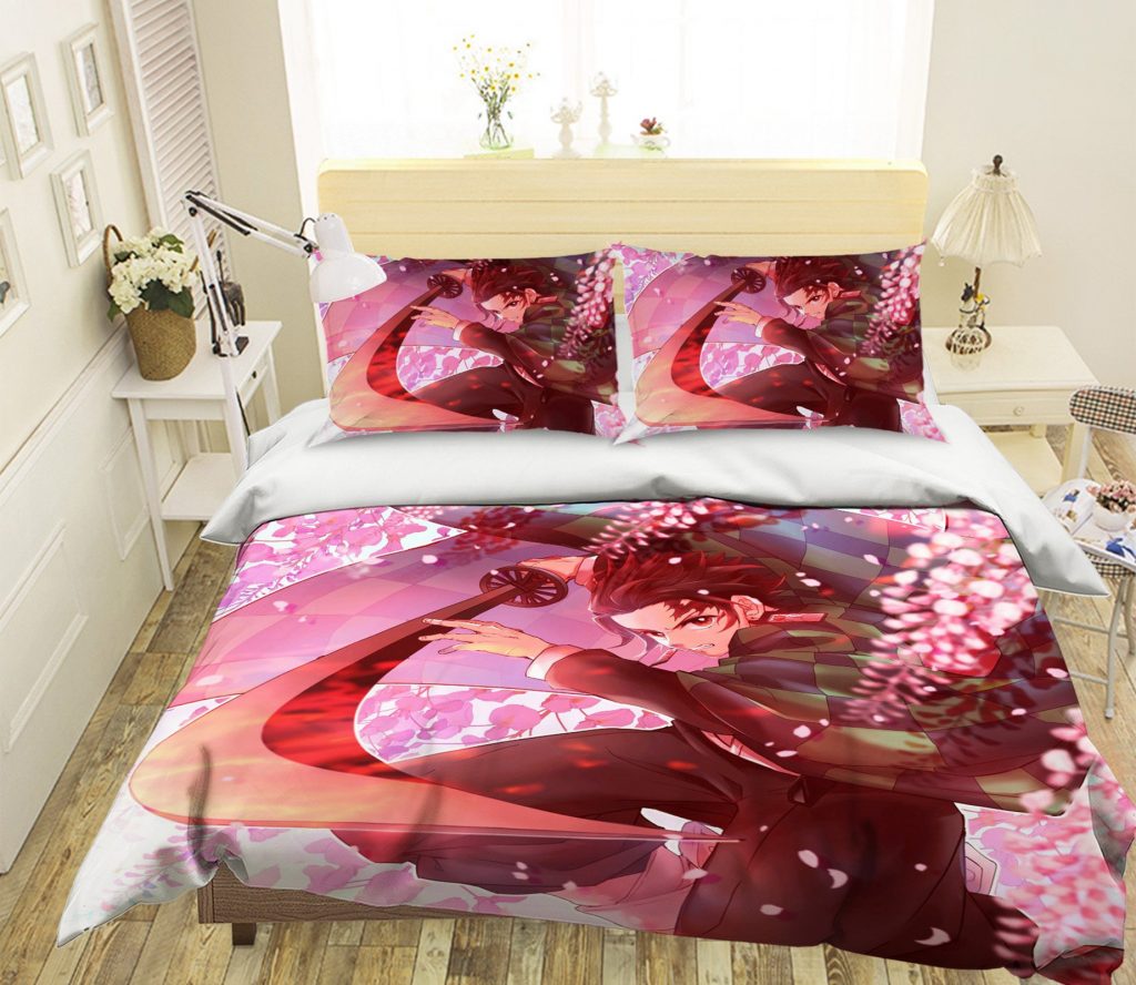 3D Kimetsu No Yaiba 2042 Anime Bed Pillowcases Duvet Cover Quilt Cover