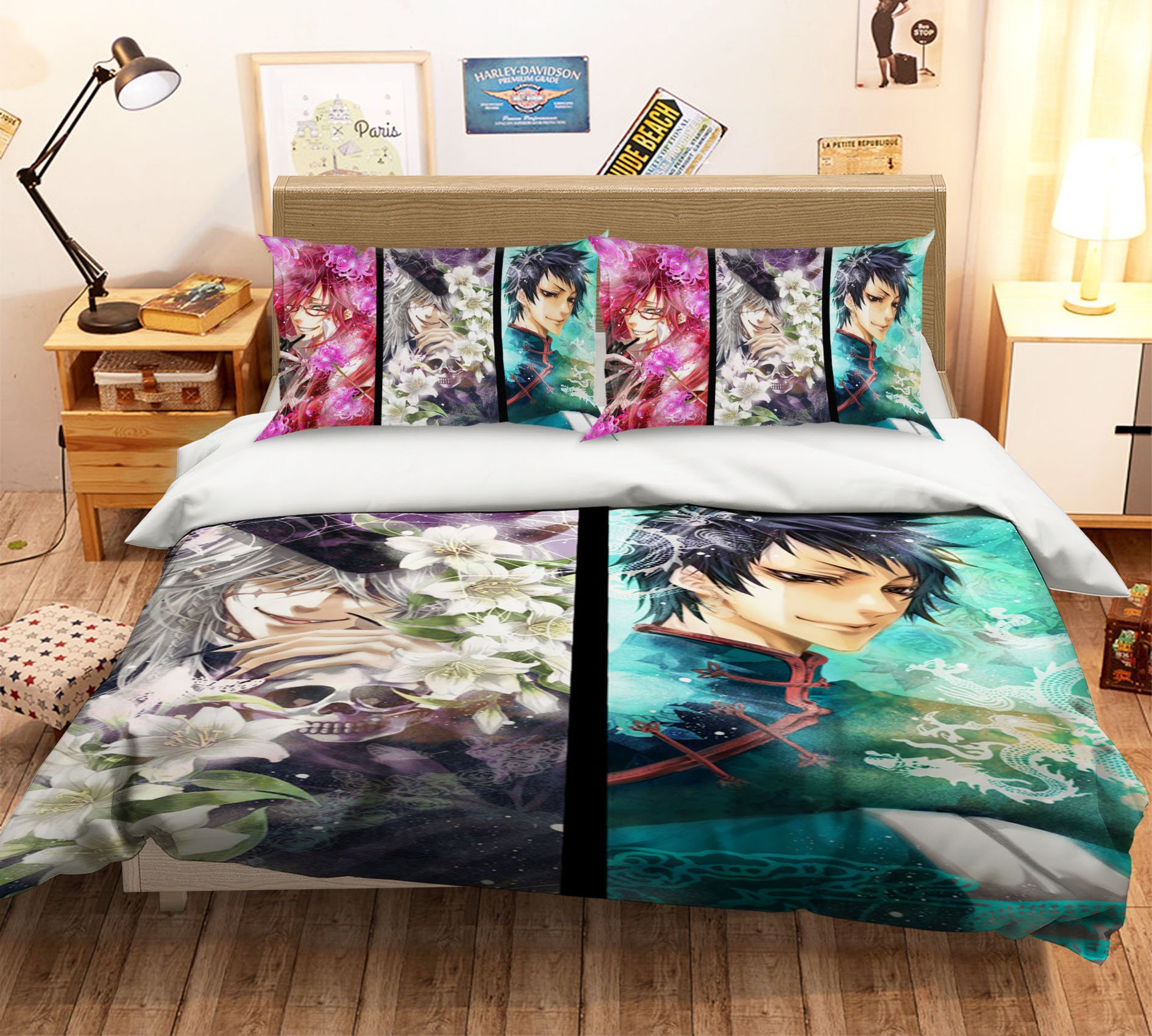 3D Black Butler Pair I156 Japan Anime Bed Pillowcases Duvet Cover Quilt  Ang 
